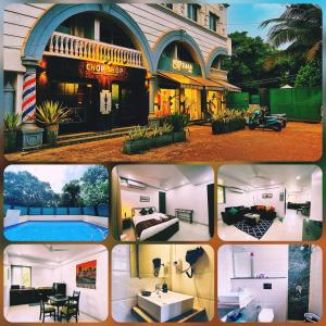 een collage van foto's van een hotel bij Luxurious Nirvana Apartment 2BHK in Vagator