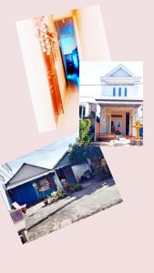 a collage of three pictures of a house at Chamkachuk Home in Siem Reap