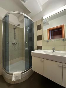 Koupelna v ubytování HOTEL ZELENÝ DVOR