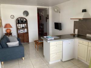 Köök või kööginurk majutusasutuses APPARTEMENT COSY TERRASSE VUE MER - TROIS ÎLETS