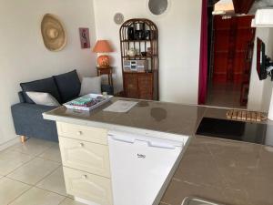 Köök või kööginurk majutusasutuses APPARTEMENT COSY TERRASSE VUE MER - TROIS ÎLETS