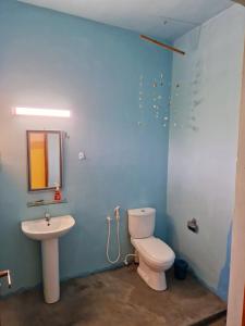 a bathroom with a toilet and a sink at Nature Paradise Guesthouse in Wayikkal