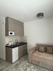 Kuchyň nebo kuchyňský kout v ubytování Apartman Leona A-1