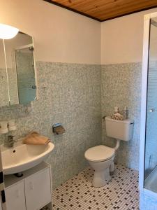ヴァンガーオーゲにあるNordsee 411のトイレと洗面台付きのバスルーム