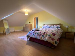 1 dormitorio con 1 cama grande en el ático en Portinaghy House en Scairbh na gCaorach