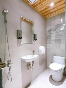 a bathroom with a toilet and a sink at 梧同包棟民宿La Petite Maison in Tainan