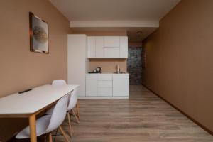 Kuchyň nebo kuchyňský kout v ubytování Hotel Gloria KS
