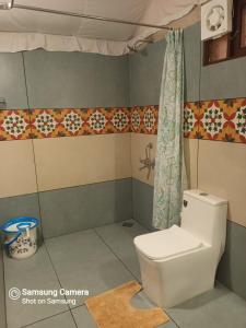 a bathroom with a toilet and a shower at Devi Villa - Plantation Retreat and Forest Getaway in Kutta