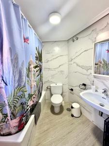 贝尼多姆Garay Apartments的带马桶和水槽的浴室