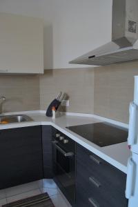 eine Küche mit einer Spüle und einem Herd Top-Backofen in der Unterkunft Appartamenti Vacanza in Roseto degli Abruzzi