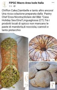 a collage of two pictures of a fish with vegetables on it at Casa Holiday Sea Etna Di Enza in Linguaglossa