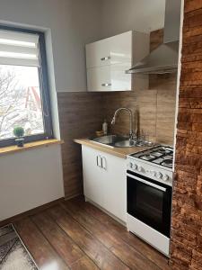 Kuchyň nebo kuchyňský kout v ubytování Apartament u Mrugały