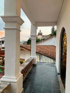 a view from the balcony of a house at CasaBambu Taxco in Taxco de Alarcón