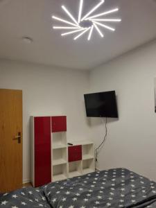 TV/trung tâm giải trí tại Ferienwohnung im Villenviertel Ilmenau