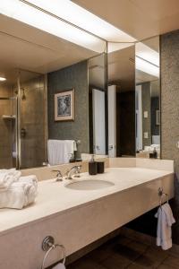 Shanty Bay的住宿－Horseshoe Valley Suites - The Elm，一间带水槽和大镜子的浴室