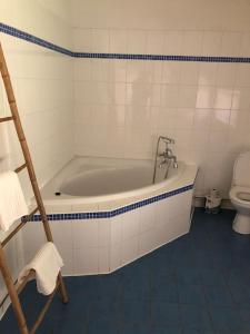 Koupelna v ubytování Maison en pierre, chaleureuse, avec étang