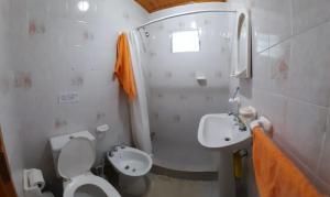 une petite salle de bain avec toilettes et lavabo dans l'établissement Alas de Mirlos, à Potrerillos 17 autres photos