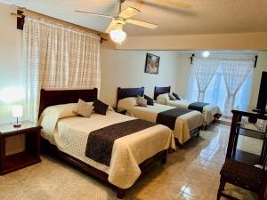 Postel nebo postele na pokoji v ubytování Hotel Monarca Tlalpujahua