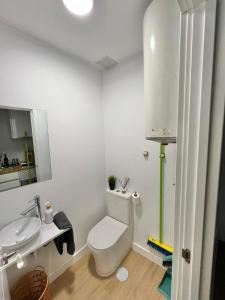 ミラフローレス・デ・ラ・シエラにあるCasa Dallaの白いバスルーム(トイレ、シンク付)