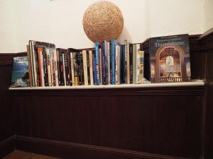 a book shelf with books and a ball on it at Maison de 4 chambres dans les Pyrénées in Cierp
