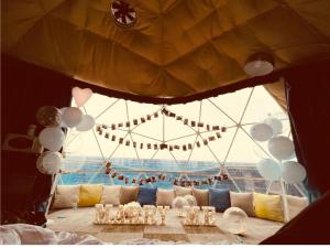 Posezení v ubytování Mount Fuji Panorama Glamping