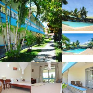 eine Collage mit Fotos eines Resorts in der Unterkunft ASINS HOLIDAY INN HOTEL in Ukunda