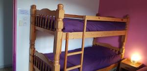 Bunk bed o mga bunk bed sa kuwarto sa gîtes de Calistane