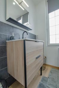 a kitchen with a sink and a counter top at Le paco in Bar-sur-Aube