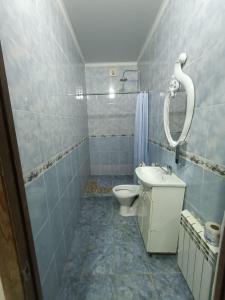 a bathroom with a toilet and a sink at Ровный in Almaty