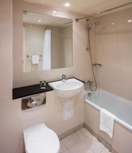 a bathroom with a sink and a toilet and a tub at Fitzwilliam Point in Dublin