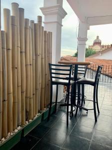 Uma varanda ou terraço em CasaBambu Taxco
