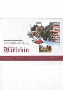 een flyer voor een hotel in een resort bij Alte Schreinerei-Auberge Harlekin in Randegg