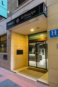 an entrance to a building with a sign on it at AZ Hotel El Príncipe in Zaragoza