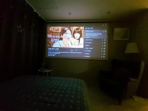 TV a/nebo společenská místnost v ubytování Secret - 고층호수공원뷰,나만의영화관,미사역2분,120인치스크린,넷플,디즈니플러스,장기숙박추천