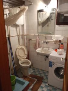 La petite salle de bains est pourvue de toilettes et d'un lavabo. dans l'établissement Kopaniktreskapotok15eu, à Kopaonik