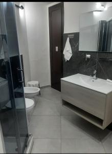 a bathroom with a sink and a toilet at B&B Etnea Palace in Catania