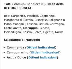 a screenshot of a cell phone of a document at LUXURY COUNTRY VILLA CON PISCINA MARE BANDIERA BLU in Maruggio