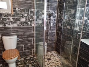 un bagno con wc e doccia di Le chal'heureux a Chirongui Altre 6 foto