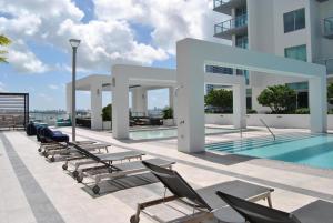 a pool on the roof of a building at 3900-504MQ DESIGN DISTRICT, CONDO 1 BEDROOM & 1 BATHROOM in Miami