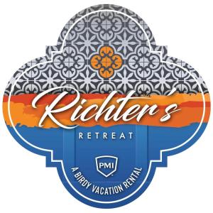 a logo for a kitchen retreat with a mandala at Richters Retreat - A birdy Vacation Rental in Boerne