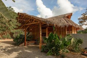 a bamboo house with a thatched roof at Domes and Dreams Lio Glamping in El Nido