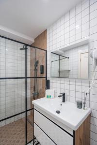 Vonios kambarys apgyvendinimo įstaigoje New Gudauri Cozy Apartment with a Mountain View