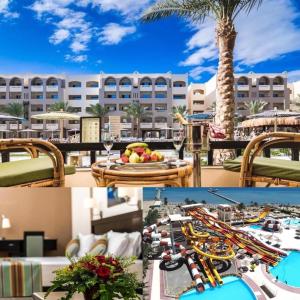 un collage de fotos de un hotel con complejo en Go Egypt Apartments Inside Karma Beach Resort North Al Ahiaa , Hurghada, en Hurghada