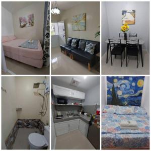 a collage of four pictures of a room at Transient in Bria Homes in General Santos