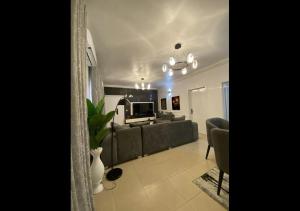 TV a/nebo společenská místnost v ubytování Exquisite Lekki Phase1 Apartment
