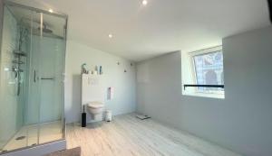 グランビルにあるAU 43 BISのトイレとガラスのシャワー付きのバスルーム +19枚の写真