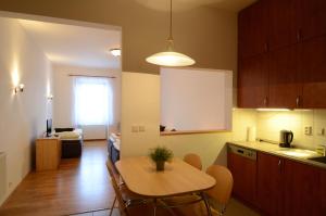Kuchyň nebo kuchyňský kout v ubytování Apartments Karlin