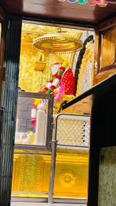 a view from the inside of a bus at GRK Hotel - Near Shri Saibaba Temple in Shirdi