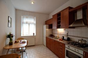 Kuchyň nebo kuchyňský kout v ubytování Apartments Karlin