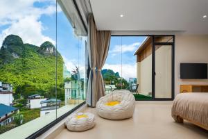 山景或在民宿看到的山景